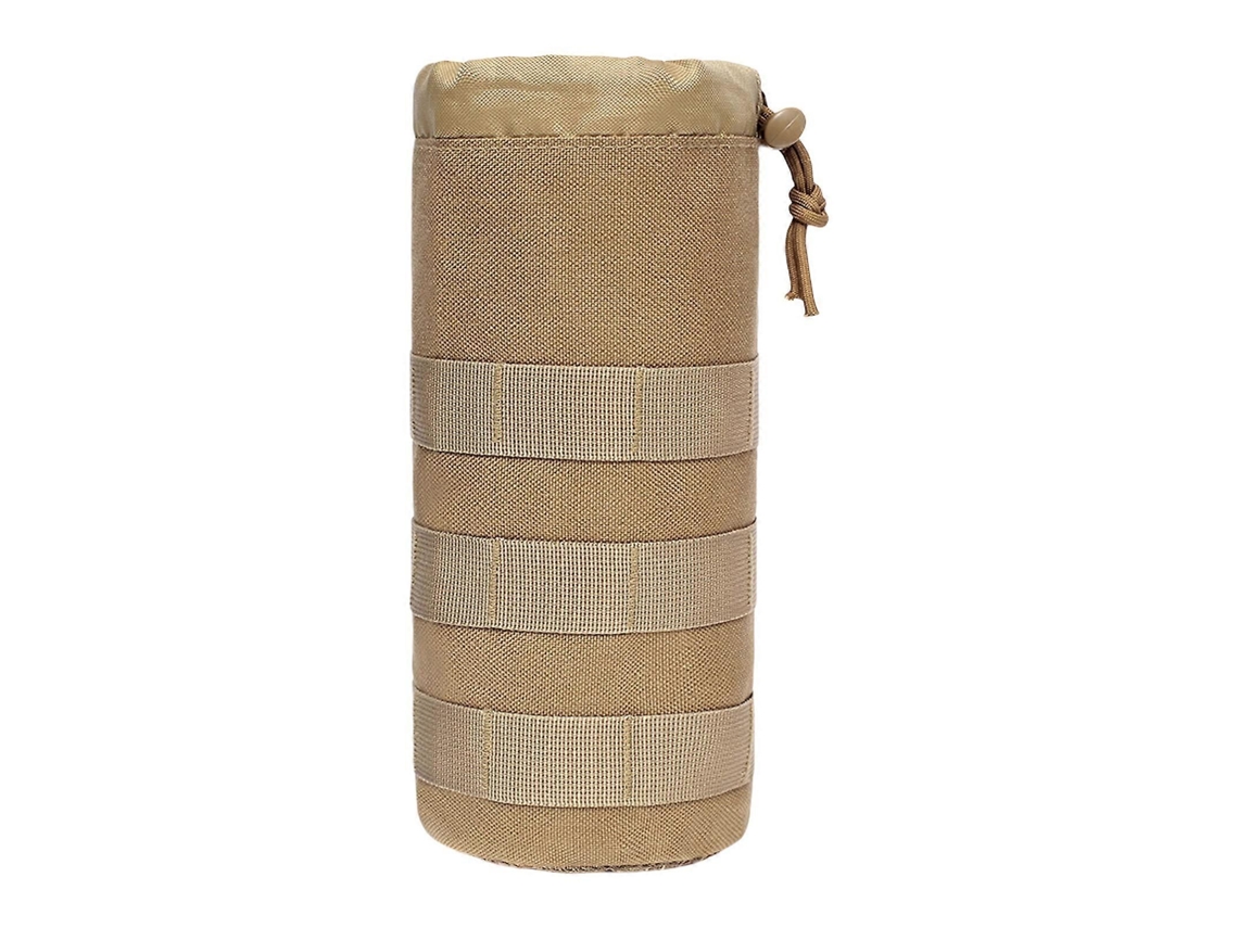 Bolsa Tática Para Garrafa De Água Em Nylon Com Cordão, Porta-bebidas Para Camping, Caminhadas E Ciclismo, Preta