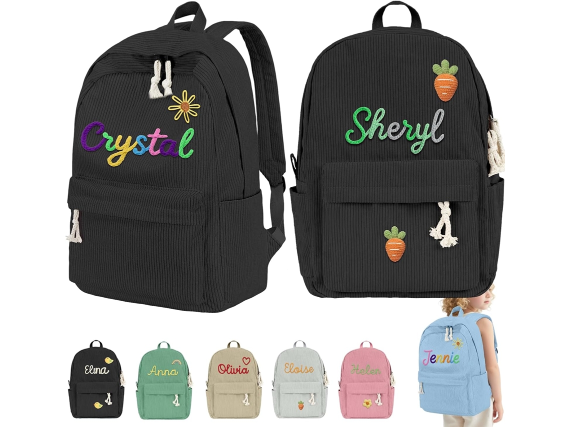 Mochila Infantil Personalizável Com Nome, De Veludo Cotelê Para Bebês E Crianças Em Idade