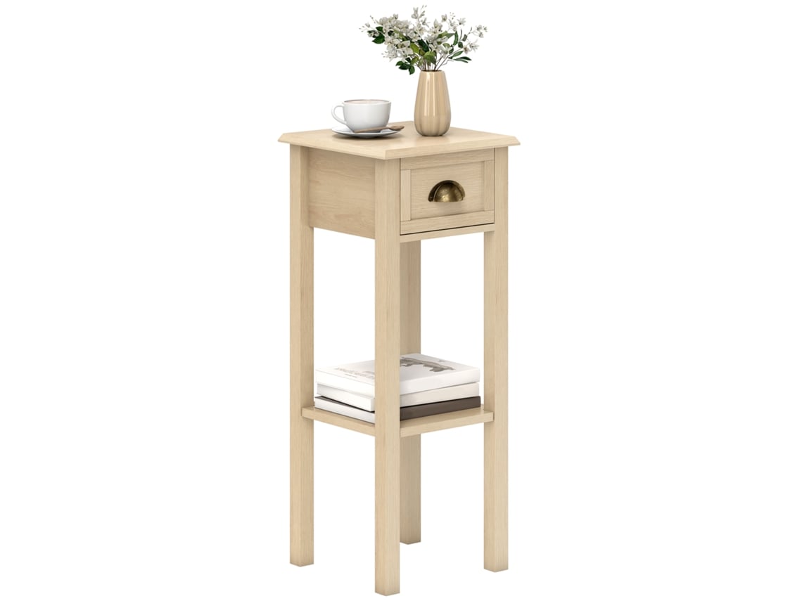Mesa de Cabeceira Mdf Cor Madeira 30x30x75 cm Homcom