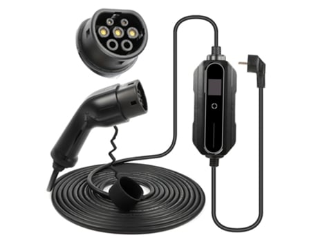 Carregador de Carro ANDAIIC Ev Tipo 2 6A-16A para Veículo Elétrico Portátil Evse Cabo de Carregamento 10 Metros Plugue Ue