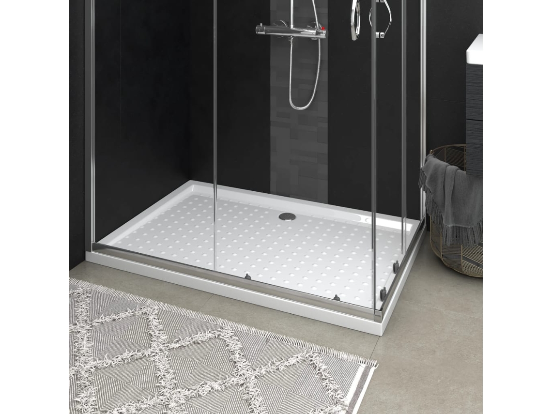 Vidaxl Base De Chuveiro Com Pontos 80x120x4 Cm Abs Branco