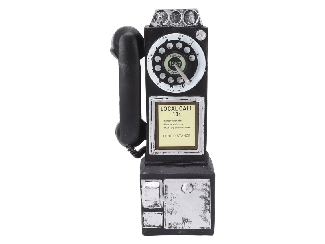 Baok-modelo De Teléfono Vintage Classic Exquisite De Resino Para Bar Negro