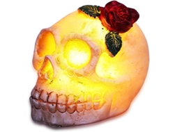 Decoração de Calavera com rosa para Halloween iluminada NOVA LINE