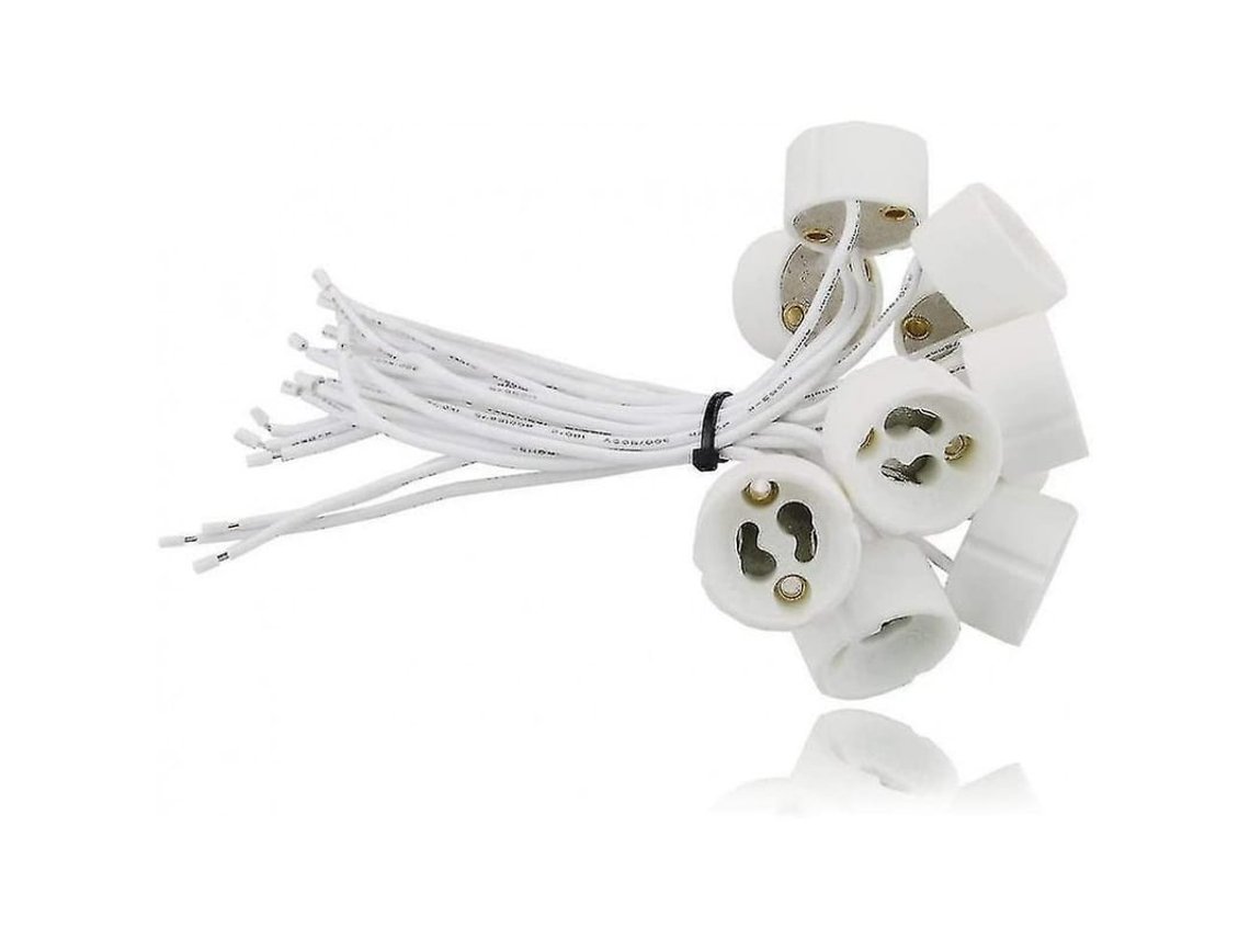 Conector Base Gu10 230v Para Led E Halógeno, 20 Peças Cerâmicas Cavo 12cm Jyn