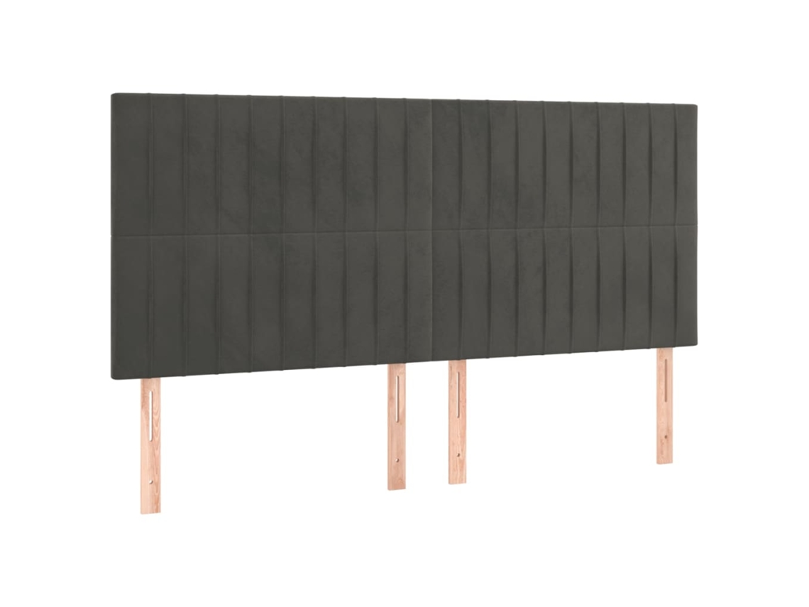 Cabeceira Cinza Escuro 180x5x118/128 Cm Veludo MAISON EXCLUSIVE