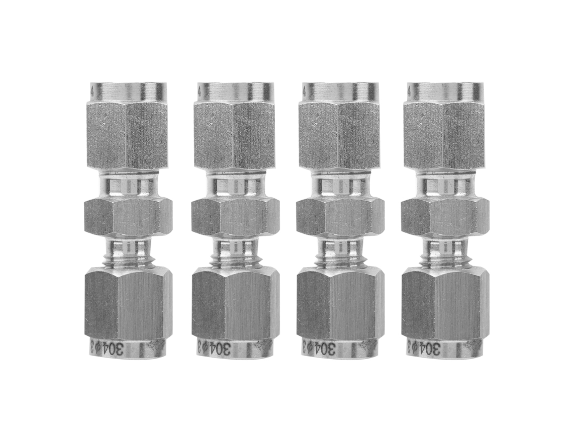 Adaptador De Tubo De Compressão Laxiscreed Em Aço Inoxidável 304 Para Redução Reta Com Ferrule Dupla