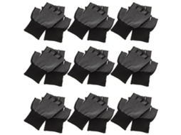 Luvas de Trabalho Inoomp de Meio Dedo, 15 Pares, Nylon, Luvas de Proteção Antiderrapantes para Jardinagem, para Homens CHABERLU
