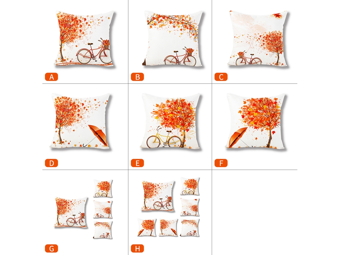 Almofada De Dia Dos Namorados Algodão 18x18 Polegadas Árvore Vermelha Bicicleta Amor Estilo C