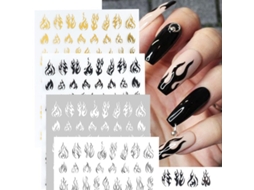 Calcomanías De Uñas Con Diseño De Llama Para Mujeres Pegatinas Autoadhesivas No Tóxicas Decoración De Manicura