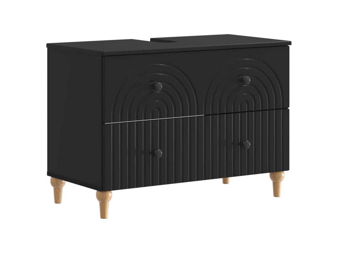 Vidaxl Armário Para Pia De Banheiro Alkmaar Preto 82 X 41 X 59 Cm