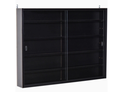 Vitrine de Parede Melamina de Madeira e Cristal Cor Preto 80x9,5x60 cm Homcom