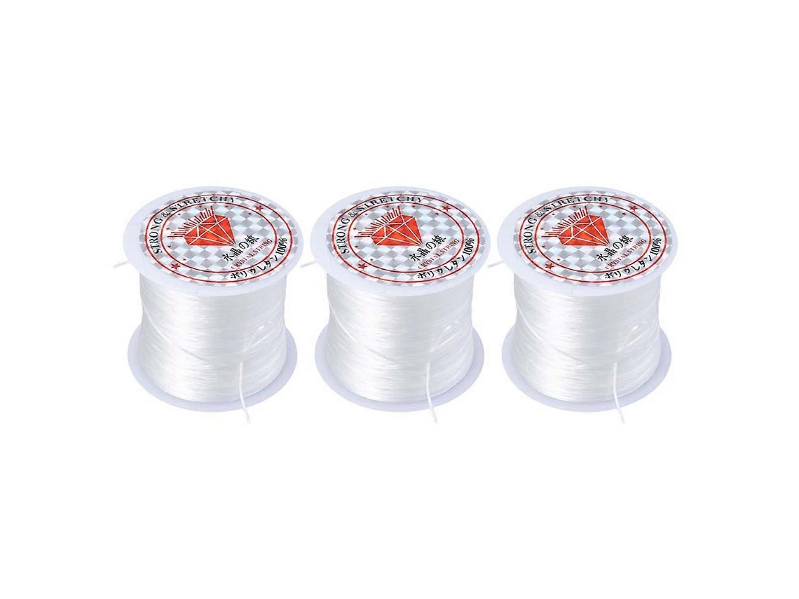 Conjunto De 3 Cordões Elásticos Para Pulseiras Com Miçangas E Cristais Nostalgia88
