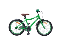 Vidaxl Bicicleta Infantil 18 Polegadas Para 5-7 Anos Verde