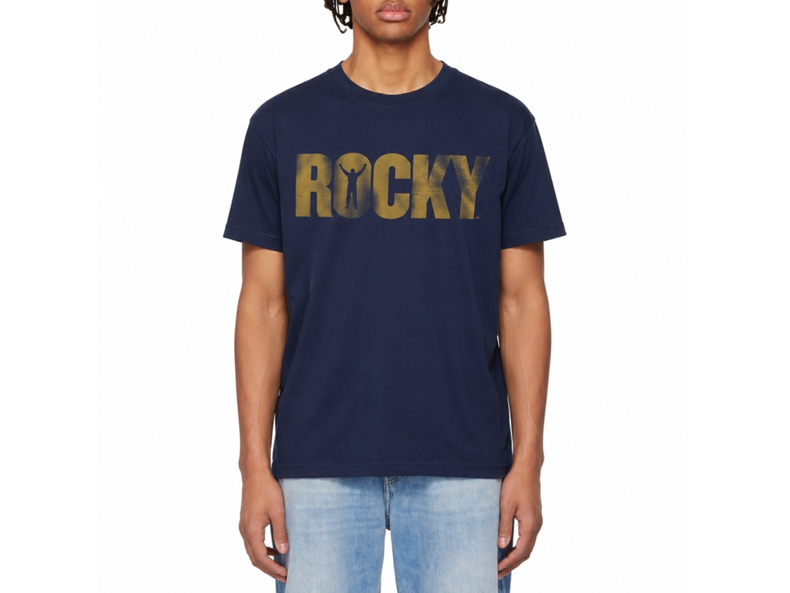 Rockinstone Rocky Movie Logo Navy Adult T-shirt Size:l