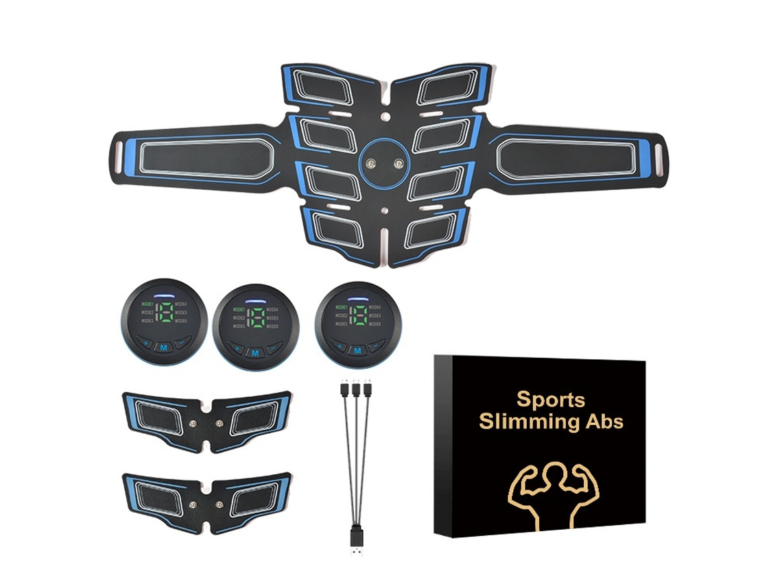 Lurelia Estimulador Abdominal Muscular Abdominal Ems Cinto De Massagem Abdominal Azul