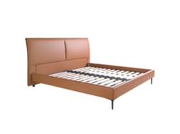 Cama Castanho ANGEL CERDA Pele Sintética Preto (205x212x110)