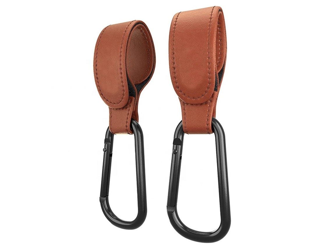 Gancho para Carrinho de Bebê para Bolsas e Sacolas, 2 Peças, Couro Pu AQUAFORGE