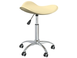 Vidaxl Cadeira De Jantar Giratória Couro Artificial Cor Creme