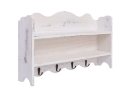 Vidaxl Cabide De Parede 50x10x30 Cm Madeira Branco