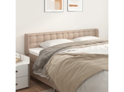 Vidaxl Cabeceira Cama Abas Couro Artificial 203x16x78/88 Cm Cappuccino
