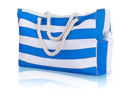 Bolsa Playa Grande Impermeável, Com Cremallera, Bolsa Piscina, 5 Bolsillos, Cordas Resistentes