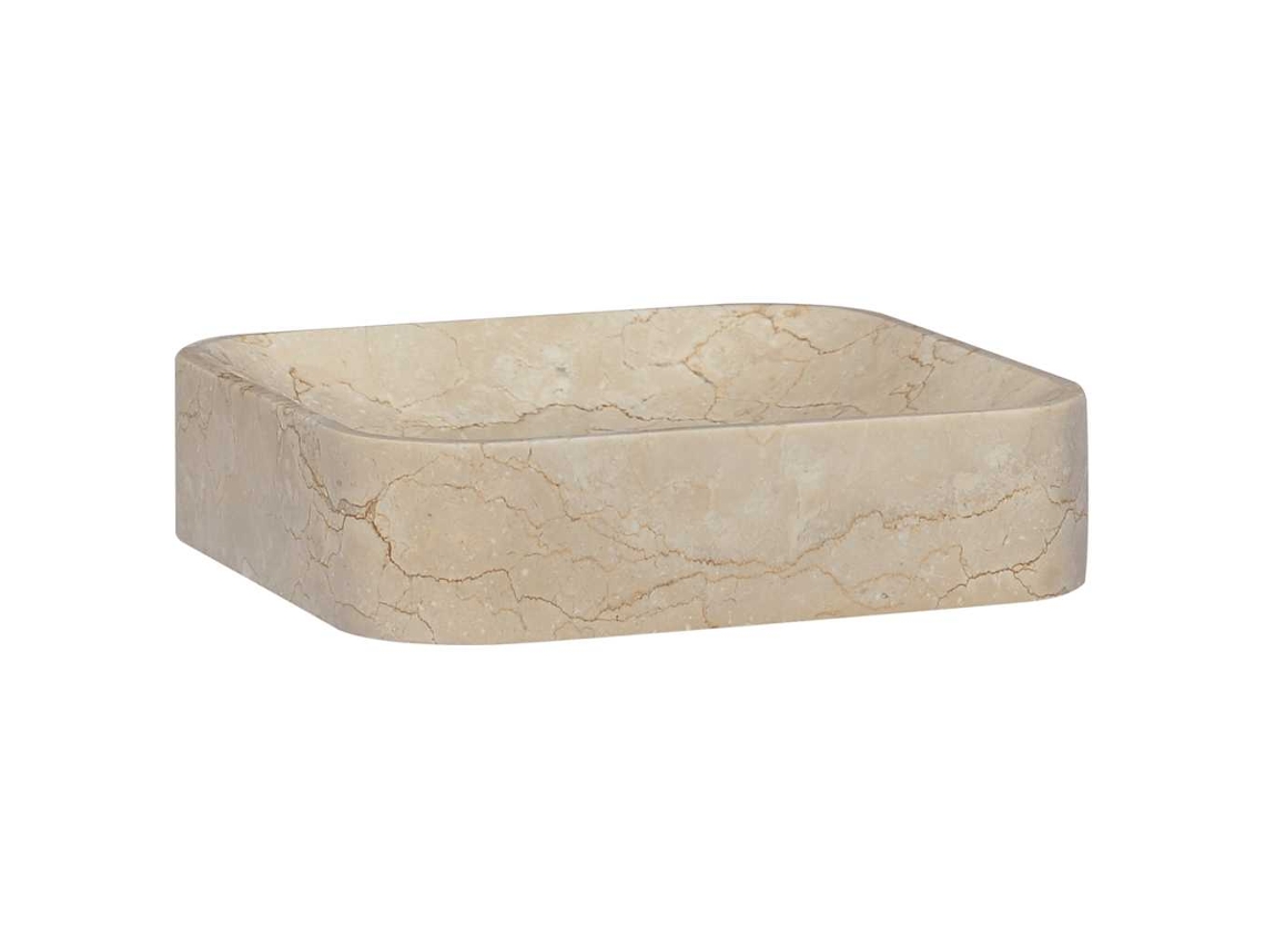 Vidaxl Lavatório 40x40x10 Cm Mármore Cor Creme