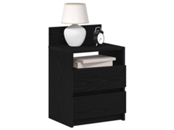 Vidaxl Mesa De Cabeceira Com 2 Gavetas 40x33x60 Cm Preto