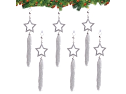 6 Peças Ornamentos de Natal Pendentes de Acrílico Cristal para Árvore e Festas NEVEANCE