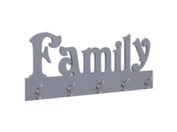 Vidaxl Cabide De Parede Family 74x29,5 Cm Cinzento
