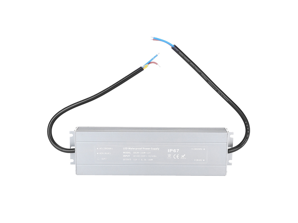 Fonte De Alimentação Led Impermeável Hruw-100w-12v Ip67 Transformador 100-240vca