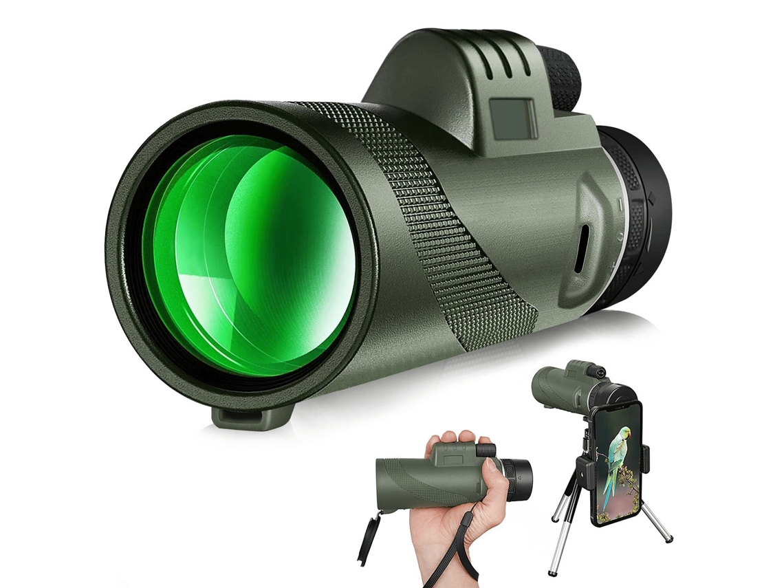Telescópio Monocular de Alta Definição com Suporte para Smartphone e Tripé. Hd Foco Duplo BRILVIBERA