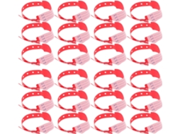 Pulseiras De Identificação Médica Tehaux Para Pacientes, Pvc Vermelho, 100 Unidades, Ajustáveis, À Prova D Água, Para