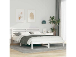 Vidaxl Estrutura Da Cama Com Cabeceira Branco 160 X 220 Cm