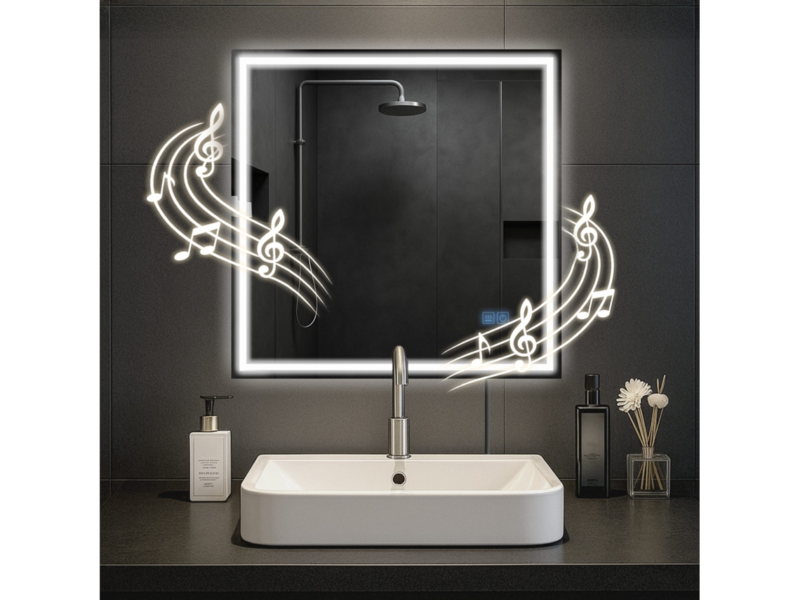 Badspiegel Jaffrey 80x80 Mit Bluetooth