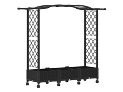 Conjunto 1 Canteiro De Jardim Elevado Vidaxl Preto Polipropileno (169 X 40 X 129 Cm)