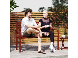 Banco Externo Jardim Aço Para 2 Pessoas Com Apoios Braço Uso Diário Vermelho