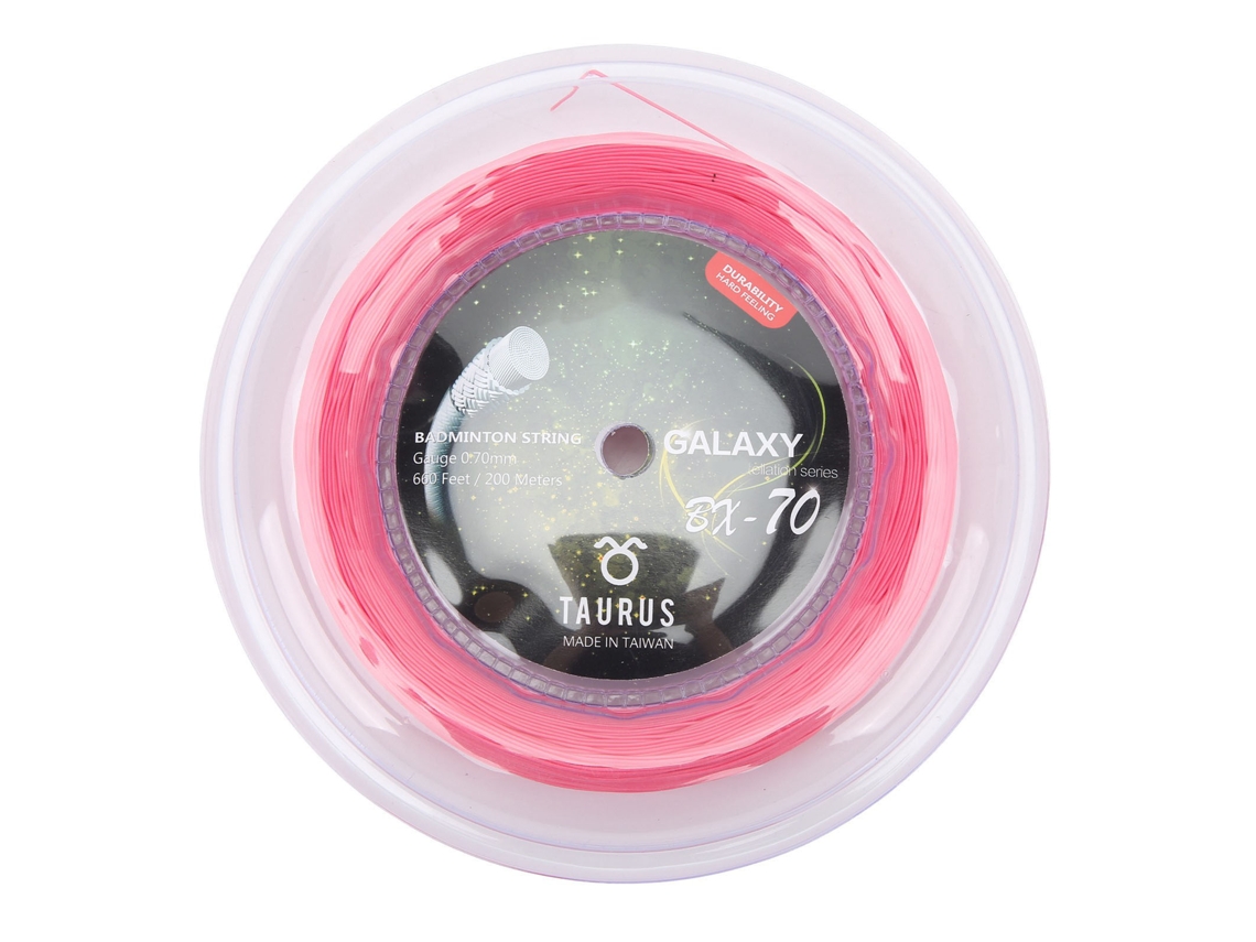 Linha De Badminton Powerti Bx70 Nylon Alta Elasticidade 0.7mm 200m Rosa Para Raquetes