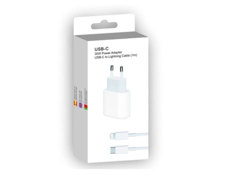 Carregador Rápido Tipo Lightning para Apple ELEVENTEK Branco