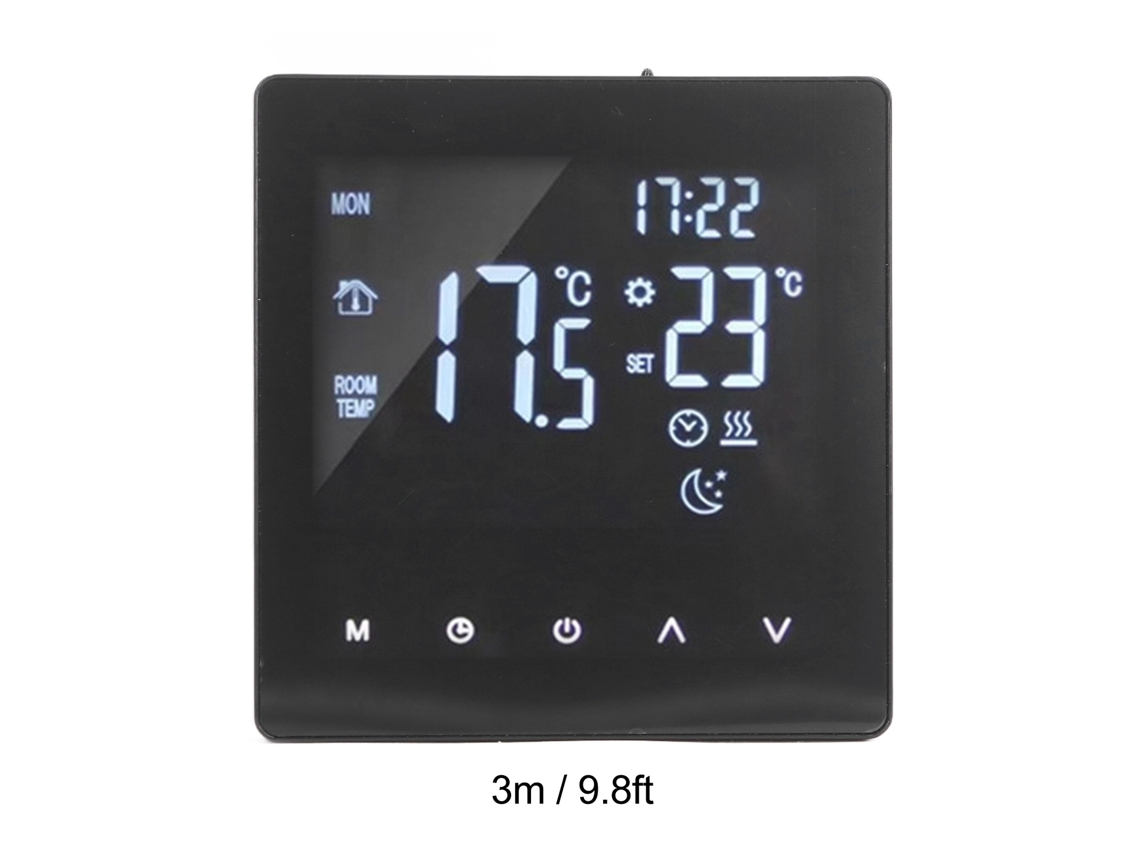 Termostato De Aquecimento De Chão Laxiscreed Com Visor Duplo, Compatível Com Fita Elétrica De 16a