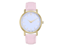 Relógio de pulso Zhoulianfa Simple Fashion Rosa Quartz com pulseira de PU para homens e mulheres.