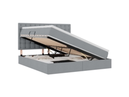 Cama com Arrumação e Led Cinzento Claro 180x200 cm MAISON EXCLUSIVE