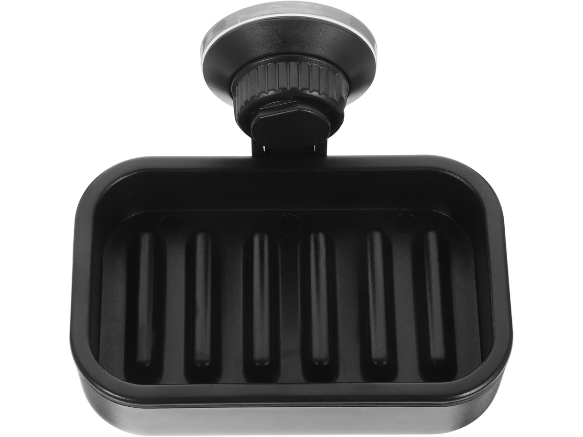 Saboneteira de Plástico Preto com Ventosa, Sem Necessidade Furar, para Chuveiro e Pia da Cozinha. CHABERLU