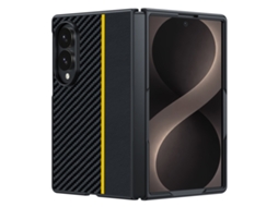 Capa Para Samsung Galaxy Z Fold8, Capa Protetora Ultrafina Em Couro Pu Gertiz (preto Amarelo)