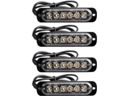 Batlam Conjunto De 4 Lâmpadas Estroboscópicas Led Para Grades Semáforos Caminhões E Carros 12v 24v