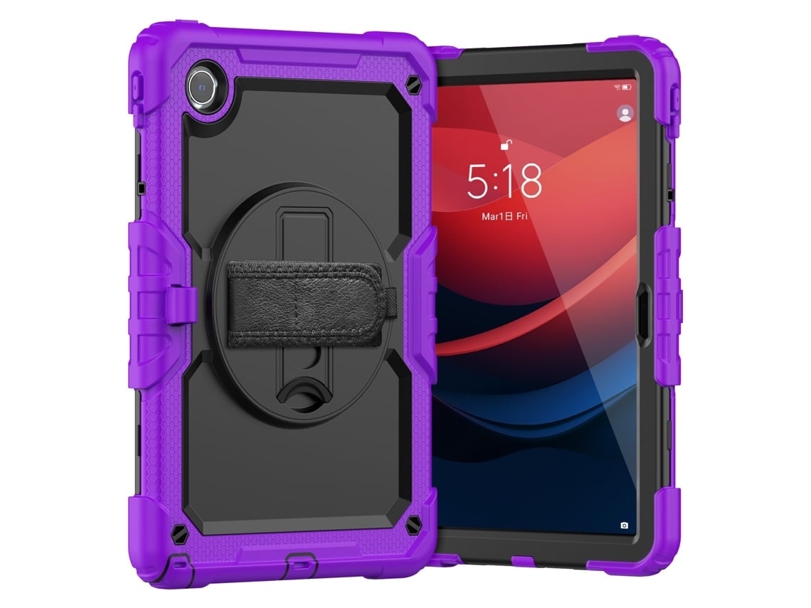 Capa Para Tablet Lurelia, Compatível Com Lenovo Tab M10 Plus 10.6 3rd Gen 125fu/128fu, Roxo, Tpu, Suporte Giratório, Proteção Antiquedas