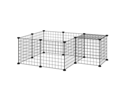 Recinto De Metal Para Pequenos Animais De Estimação Com 12 Painéis Desmontável Diy 106x73x36 Cm Preto