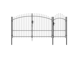 Conjunto 1 Portão De Jardim Vidaxl Cinzento Aço (195 X 400 Cm)