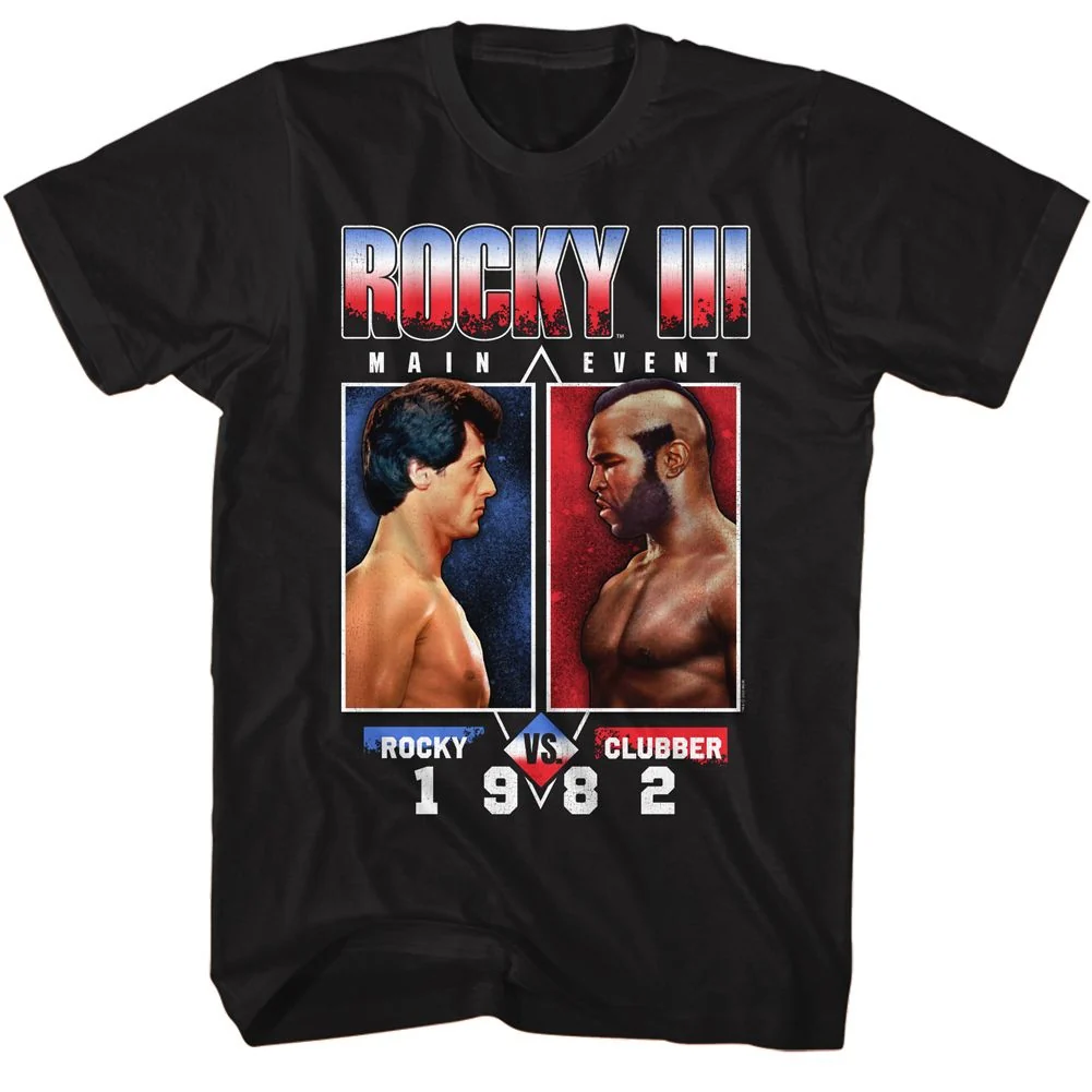 Rockinstone Rocky Movie Rocky Vs Clubber Black Adult T-shirt Size:xxl