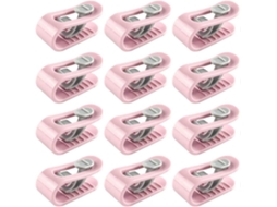 Conjunto De 12 Prendedores De Edredom, Prendedores De Lençol, Prendedores Antiderrapantes Sem Agulha Para Roupa De Cama Aquaforge (rosa)