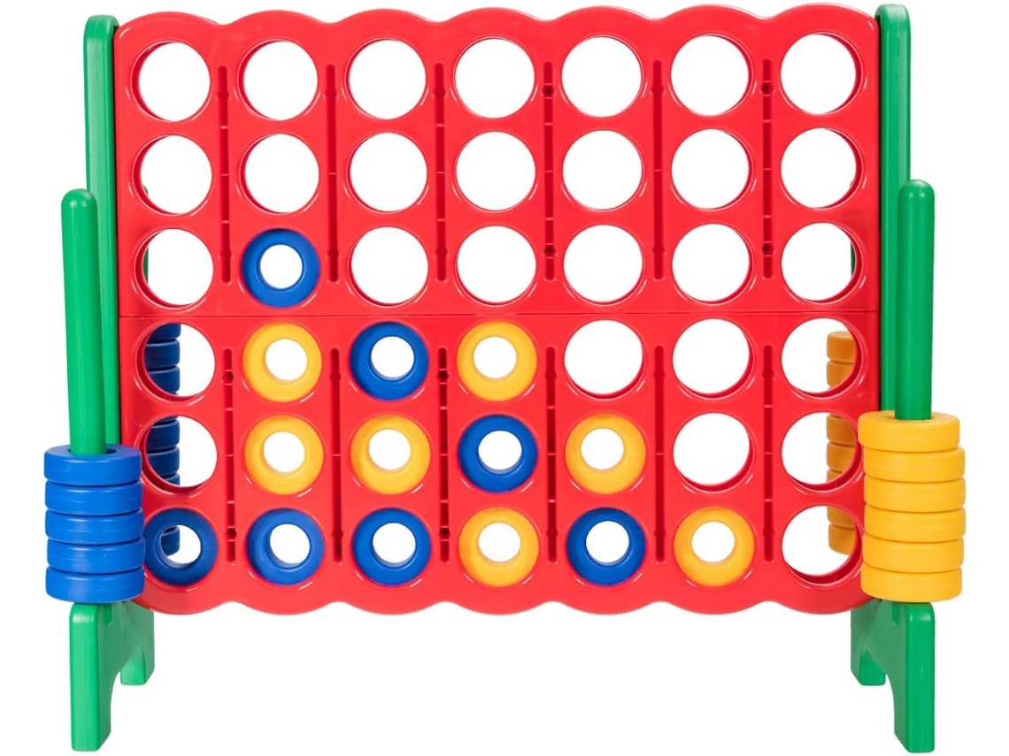 Match Game Jogo Educativo e Aritmético com 42 Argolas Gigantes e Controlos Deslizantes 120 X 42 X 104Cm Verde e Vermelho COSTWAY